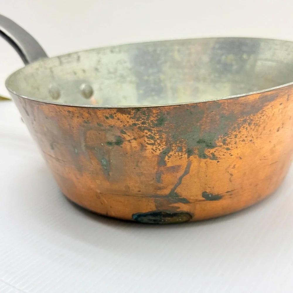Vintage French Copper Windsor Pan Williams Sonoma French 2mm Mauviel Style 3 Qts